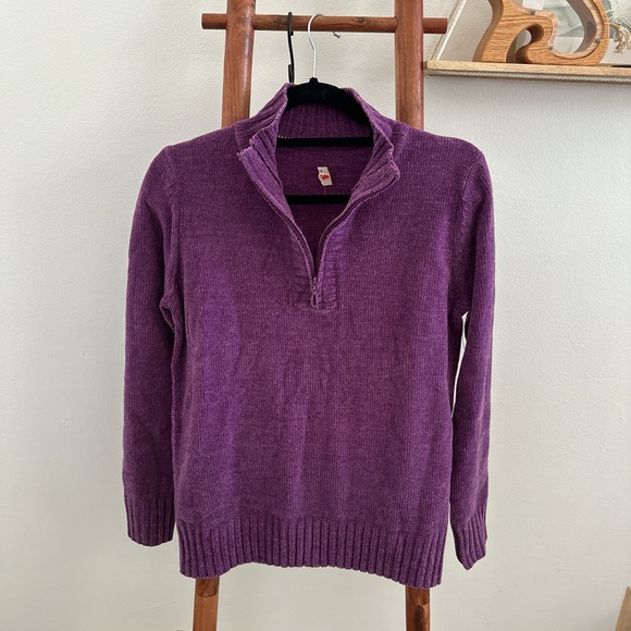 Like New Y2K quarter zip chenille sweater - Picture 1 of 6